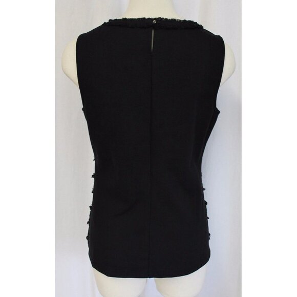 J Crew Fringey Top In Tweed And Lace Black Nude Size XS New G0356 $78 - Picture 3 of 4